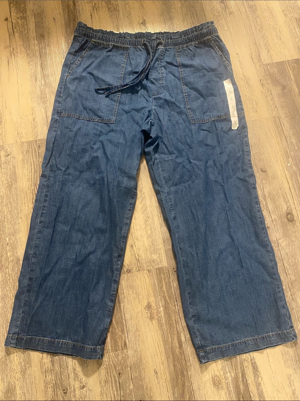 Banana Republic Pull On Mid Rise Straight Leg Trouser Jeans Blue XL